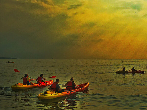 Coucher de soleil en kayak de mer Cannes